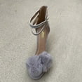 thumbnail image 3 of X2B Catrina-4 Natural Pom Pom Open Toe Dual Ankle Strap Heel Sandals, 3 of 6