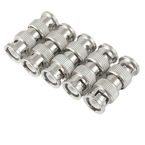BNC Male to Male Connector RF Coax Adapter 5Pcs for CCTV Camera