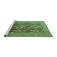 thumbnail image 2 of Ahgly Company Machine Washable Indoor Square Oriental Turquoise Blue Industrial Area Rugs, 8' Square, 2 of 4