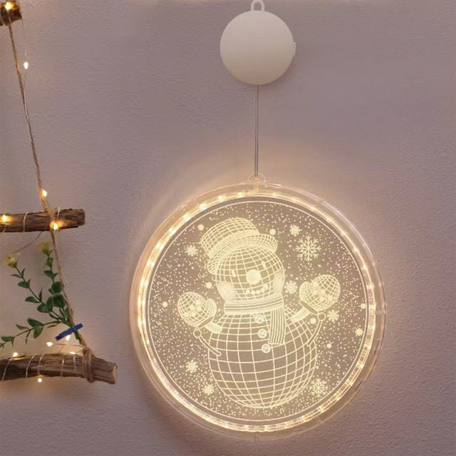 LED Decorative Lights Neon String with Suction Cup Hanging Acrylic Pendants for Room Atmosphere Party Decor Christmas Holiday Lighting