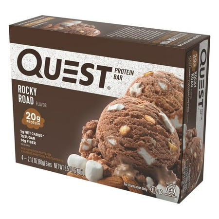 Quest Protein Bar, Rocky Road, 20g Protein, 4 Ct