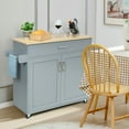 thumbnail image 2 of Kepooman Kitchen Island Cart, Serving Utility Carts,Rolling Kitchen Island Cart with Towel and Spice Rack-Gray, 2 of 10