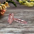 thumbnail image 5 of 1.75 Carat Oval Cut Morganite Engagement Ring On 10k Rose Gold Halo Stackable Ring Art Deco Anniversary Gift Personalized for Brides, 5 of 6
