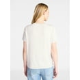 thumbnail image 4 of Time and Tru Women's Boxy Tee with Short Sleeves, Sizes XS-XXXL, 4 of 6