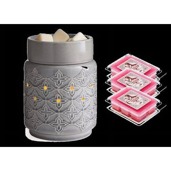 JASMINE  Illumination Fragrance Warmer Gift Set with 3 Courtneys Wax Melts - STRAWBERRY-VANILLA