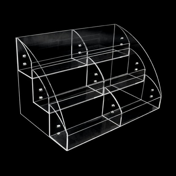 Jesscasday Clear Display Risers Stand 1 2 3 Tiers Acrylic Display Shelf with Divider Cupcakes Dessert Stand Figures Organizers Rack