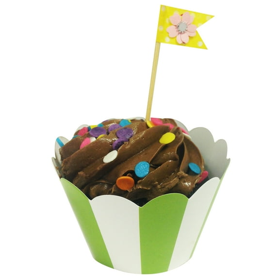 Wrapables® Standard Size Striped Cupcake Wrappers (Set of 20), Green