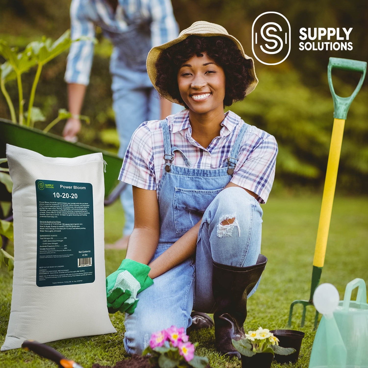 Supply Solutions | Power Bloom 10-20-20 Fertilizer | Bloom Booster Fertilizer for Flowers and Plants, High Phosphorus NPK Fertilizer for Vegetable Garden, Fruit Tree and Flower Fertilizer - 40lbs