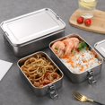 thumbnail image 3 of Hyasfey Stainless Steel Lunch Box Leak-proof Bento Box for Kids Adults Food Containers for Sandwiches Fruits Snacks, 3 of 8