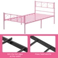thumbnail image 7 of Riedhoff Twin Size Bed Frame, with Headboard and Footboard, 77.6"x 39.8" x 35.1", Pink, 7 of 7