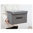 thumbnail image 4 of Caja de juguetes para niños, organizador de almacenamiento con tapa doble abatible, contenedores de almacenamiento con asas grandes para guardería, (gris) XianweiShao 9024735070405, 4 of 5