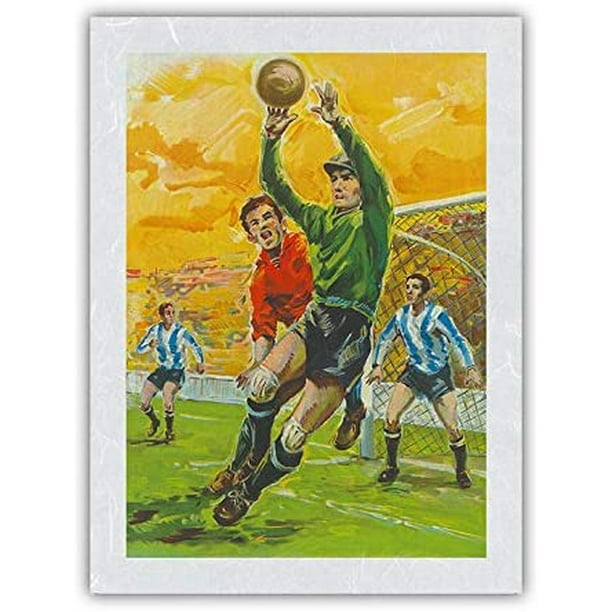 The Goalkeeper (Goalie) Spanish Soccer Football Vintage Sports Poster c.19638in x 12in