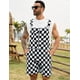 thumbnail image 3 of Mono con babero, a cuadros, para hombre, pantalones cortos, color negro, 3 of 7