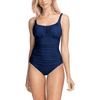 Profile by Gottex NAVY Tutti Frutti Ruched Scoop Neck One Piece Swimsuit, US 6
