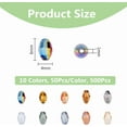 thumbnail image 2 of 500 cuentas de vidrio electrochapado de 10 colores, 6 x 4 mm, facetadas, bicono, mini cuentas espaciadoras ovaladas, brillantes, para hacer pulseras, collares y joyas., 2 of 7