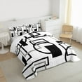 thumbnail image 3 of Manfei Modern Circle Abstract Full Size Comforter Sets, Geometric Stripe Bedding Comforter Set, Chic Minimalst Reversible Bedding Sets, Breathable Home Decor, 3pcs, 3 of 8