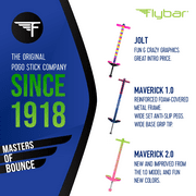 Flybar Maverick Pogo Stick for Kids Ages 5+, 40 to 80 lbs, Outdoor Toys, Outside Toys for Kids, Green