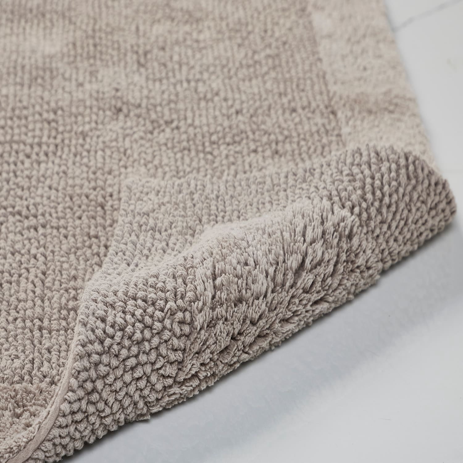 Better Trends 20"x 60" Premium Bathroom Runner Rug 100% Cotton Soft Reversible Tufted Bath Mat Water Absorbent Ideal for Easy Care in Bathroom and Shower Areas, (Beige)- Edge Collection