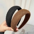 thumbnail image 3 of Fiudx Diadema de Punto, Elástica y Cómoda para Mujer, Banda de Lana Absorbente a Raya, Accesorio de Moda Duradero, Ideal para Uso Diario, Ideal para Pilates y Jogging, Talla para La Mayoría de Las Mu, 3 of 4
