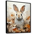 thumbnail image 2 of Designart "Curious Bunny'S Charming Encounter With Foliage" Animals Rabbit Floater Framed Wall Art Prints, 2 of 5