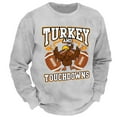 thumbnail image 4 of Mens Hoodless Hoodie Sweatshirts Solid Color Crew Neckleter Turkey Pattern Printed Mens Autumn And Winter Clothes,Light Gray,L, 4 of 4