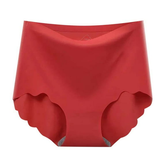Xijirk Panties for Women,Plus Size Ice Silk Briefs High Waist Seamless Breathable Summer Thin for Lifting And Comfort,Womens Underwear,55-65KG,Brick Red