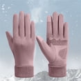 thumbnail image 2 of 2 Pcs Gloves for Women Fashion Accessories Fleece Skiing Warm Plush Windproof Touchscreen Mens Mittens Purple, 2 of 4
