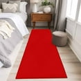 thumbnail image 5 of Christmas Red 2x6 Kitchen Runner Rug, Farmhouse Solid Red Color Modern Art Non-Skid Rubber Backing Large Rectangle Rugs - Living Room Bedroom Home Office, Indoor Floor Mat Carpets Washable Rug, 5 of 9