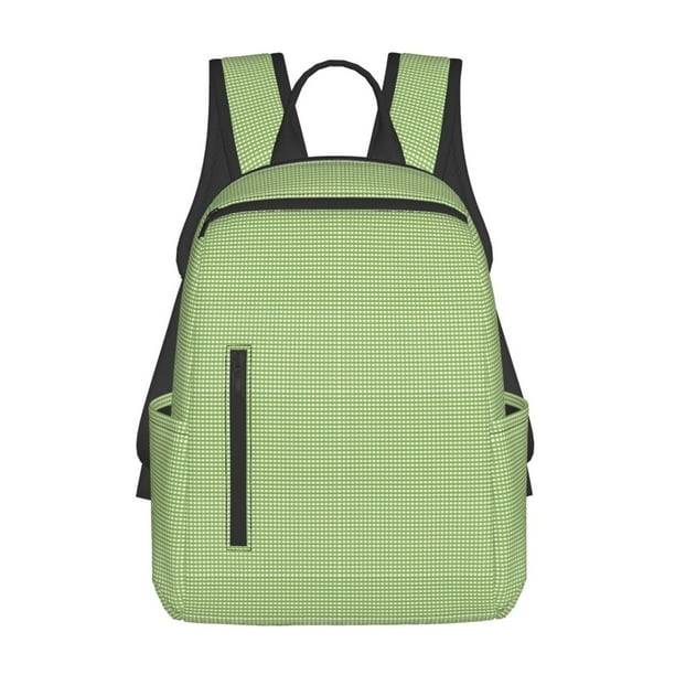 Disketp Green Gingham Mochila Ligera e Impermeable, Mochila de Día Resistente para Viajes, Senderismo y Uso Diario para Hombre y Mujer