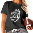 thumbnail image 1 of TSADFHJI Hauts de Noël pour Femmes, Mode Décontractée, Imprimé Rugby, Col Rond, Manches Courtes, TTTG, Gris Foncé, 1 of 6