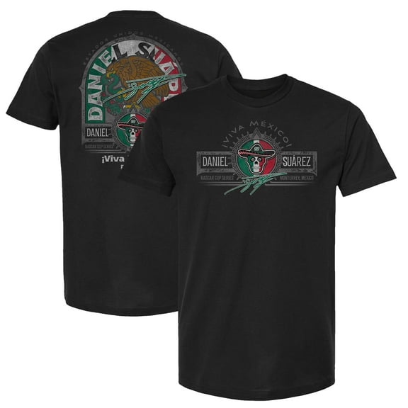 Men's Trackhouse Racing Team Collection Black Daniel Suarez Mexico Heritage Emblem T-Shirt
