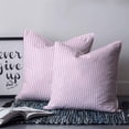 thumbnail image 2 of 14x14 Pillow Covers Set of 2, Pink White Stripe Throw Pillow Covers Decorative Couch Cushion Case, Modern Minimalist Geometric Striped Microfiber Square Pillowcases for Bedroom Car Living Room, 2 of 7