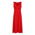thumbnail image 3 of Hvot&aat Women's Sexy V Neck Wrap Formal Maxi Dresses Elegant Sleeveless High Waist Club Party Evening Prom Dress with Slit, 3 of 7