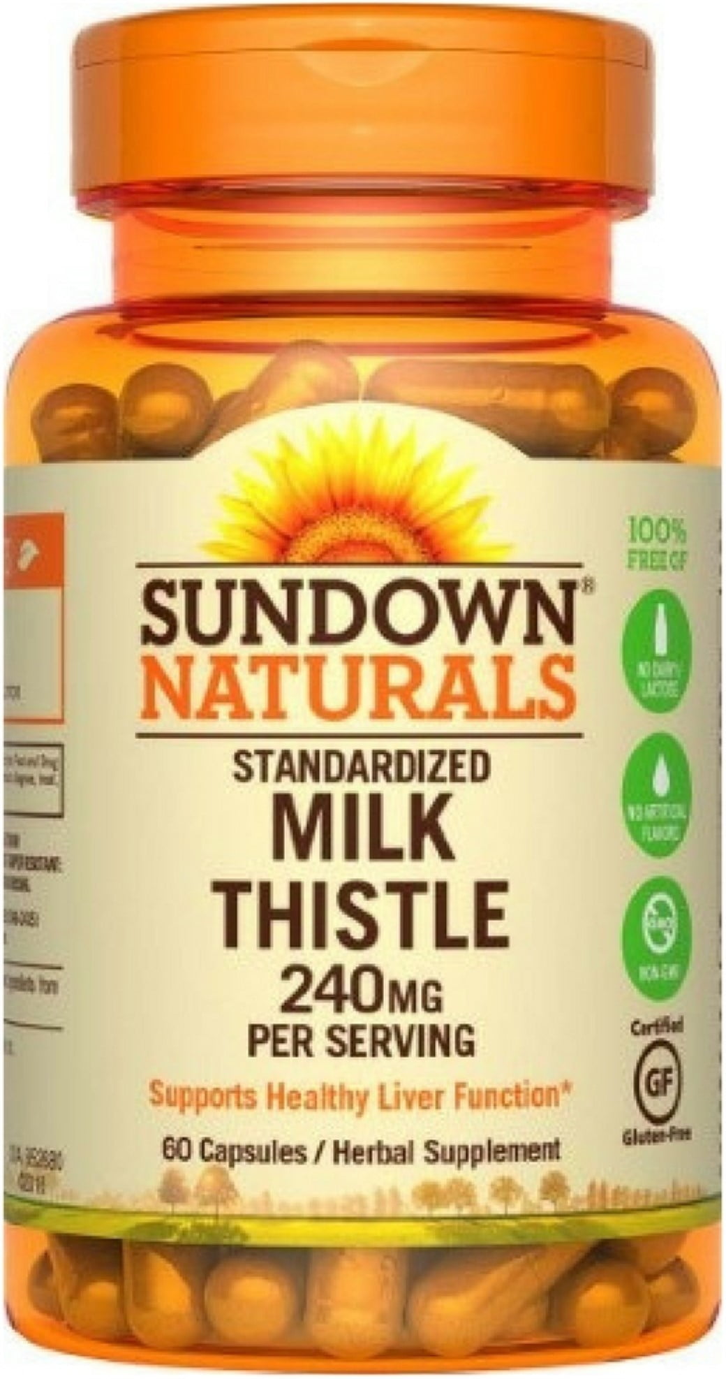 Sundown Milk Thistle 240mg , 60 Capsules ea (Pack of 2)