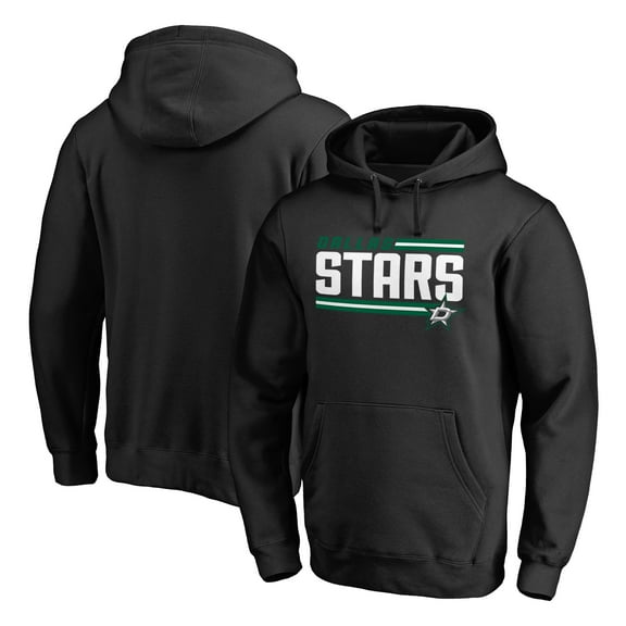 Men's Black Dallas Stars Iconic Collection On Side Stripe Pullover Hoodie