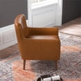 thumbnail image 4 of Rosedale Fauteuil Lounge en Cuir Véritable Rembourré Style Mi-Siècle en Tan, 4 of 7
