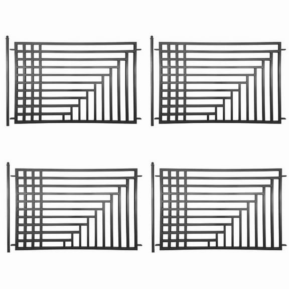 ALEKO 4-Panel Steel Fence Kit Kyiv Style 8 x 5 ft. Each
