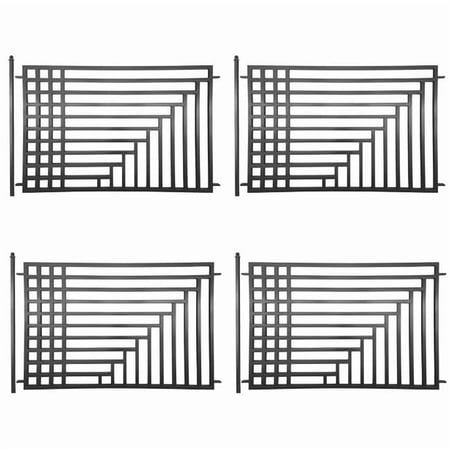 ALEKO 4-Panel Steel Fence Kit Kyiv Style 8 x 5 ft. Each