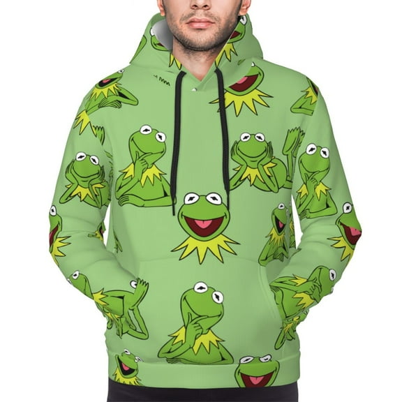 Unisex Ker-mit The Fro Pullover Hoodies 3D Print Novelty Sweatshirts Hoodie with Pocket for Men Women