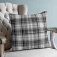 thumbnail image 4 of Pillow Covers 18x18 Set of 2, Gray Black Buffalo Plaid Throw Pillow Covers Decorative Couch Cushion Cover, White Farmhouse Modern Striped Microfiber Soft Pillowcases for Bedroom Living Room Sofa, 4 of 9