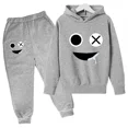 thumbnail image 5 of Sudadera con capucha y pantalón con estampado de cara sonriente para niños, traje de 2 piezas, ropa de moda para niños y niñas, sudadera, conjunto deportivo para bebés y adolescentes, 5 of 5
