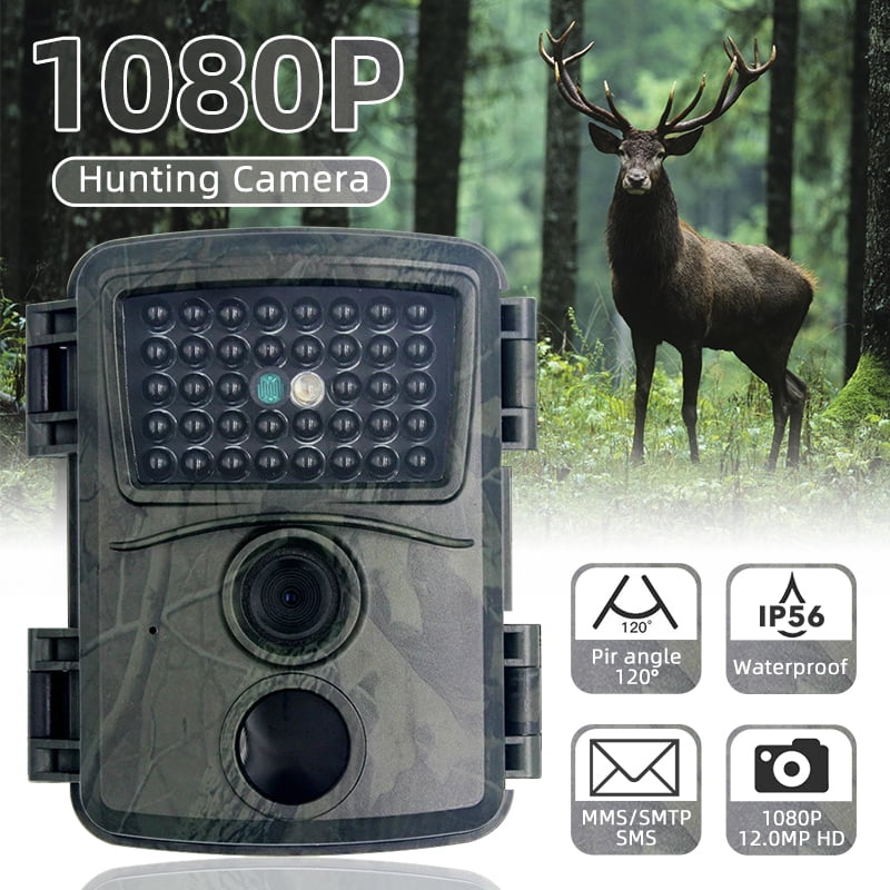 Trail Camera Deer 12MP 1080P HD Hunting Game Cam Waterproof Night Vision USB2.0 