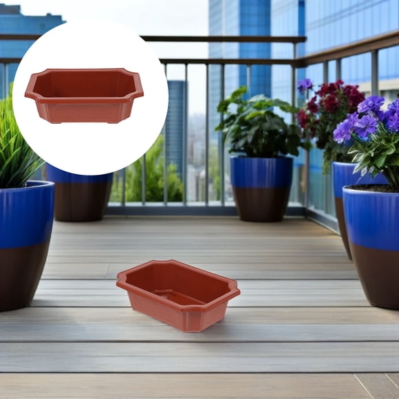 PENIKOKO 16Ud Maceta Rectangular Para Bonsái De Plástico Color Con Vintage Y Orificios De Drenaje