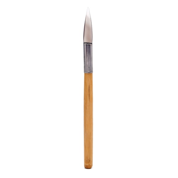 Necvior Carving Precious Metal with Bamboo Handle Pure Natural Agate Burnisher Knife