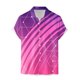 thumbnail image 3 of Camisas Para Hombre Manga Larga Hombres Casual Manga corta Primavera Verano Turndown Neck 3D Impreso Camisas Moda Top Blusa Camisas (Purple, M), 3 of 4