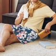 thumbnail image 3 of Wukai Flowers Men’s Short Pajama Pants With Pockets Soft Sleep Pj Shorts for Men-Small, 3 of 6