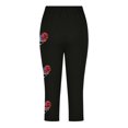 thumbnail image 5 of ZACPNCV Girls Athletic Capri Leggings Independence Day Print High Waist Kids Leggings Athletic Sports Workout Dance Tights Cropped Pants Black 8-9 Years, 5 of 9
