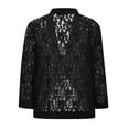 thumbnail image 4 of Womens Summer Floral Lace Cardigan Long Sleeve Hollow Out Solid Beach Sunscreen Cover up Blouse for Women Ladies, 4 of 6