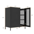 thumbnail image 3 of Metal Buffet Cabinet With Mesh Element Doors Adjustable Shelves Freestanding Sideboard For Dining Room Living Room Hallway, 3 of 8