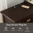 thumbnail image 6 of Leick Home Traditional 3-Drawer Solid Wood Laurent Nightstand with USB-C Charging Station, Chocolate Cherry, 6 of 19